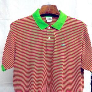 Vintage Lacrosse Striped Polo style shirt